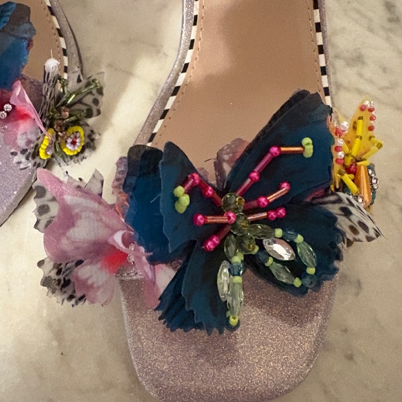 Designer Betsey Johnson Strappy Fancy Open Toe Elegant Heels Emblished Strap - Picture 2 of 13